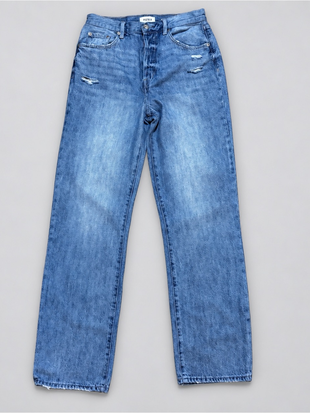 Pistola Cassie Super High Rise Straight Leg Distressed Jeans 28 Y2K normcore